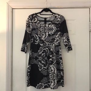 Black and white floral dress